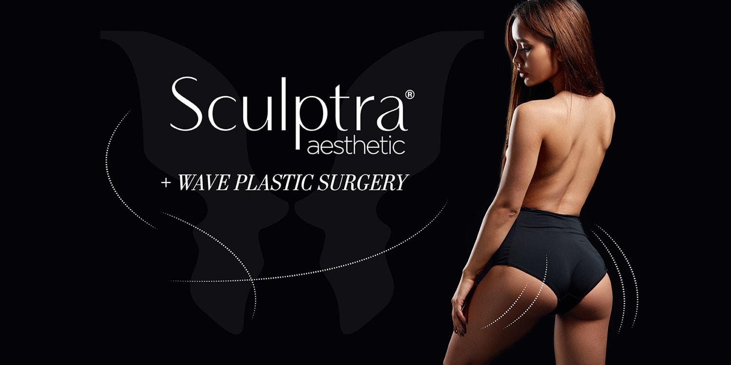 Black Wave Plastic Surgery Sculptra Blog Image with well shaped Latina girl
