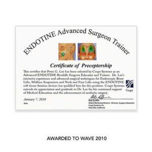 Wave Plastic Surgery 2010 Endotine Cert