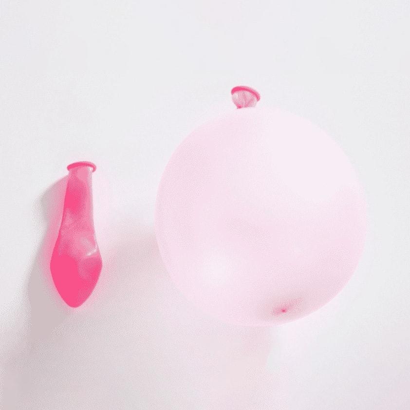 Pink Balloons one empty and one blown up